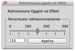 Pannello - ridimensiona effetti