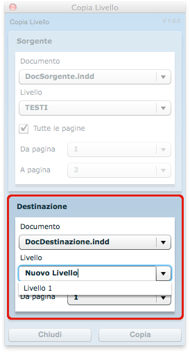 pannello copia livello destinazione pannello copia livello destinazione